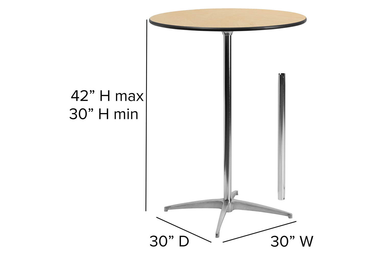 BLNK™ Lars Round Wood Cocktail Table - 30"D