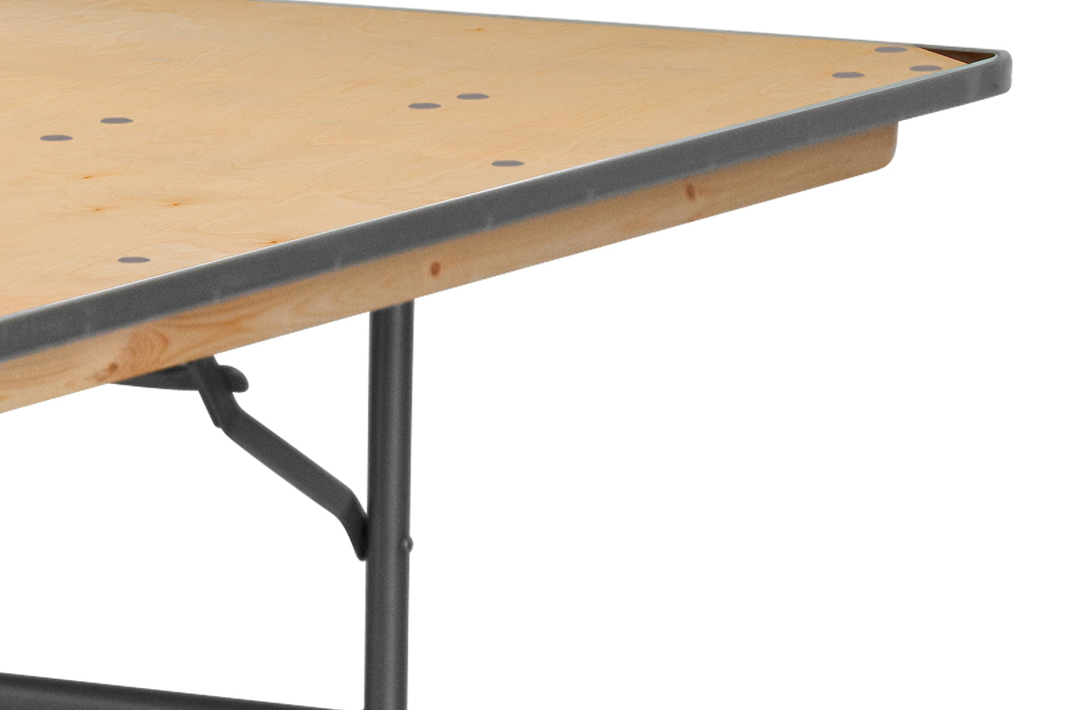 BLNK Fielder Rectangular Birchwood Heavy Duty Folding Banquet Table with Metal Edges and Protective Corner Guards - 2.5'W x 8'L