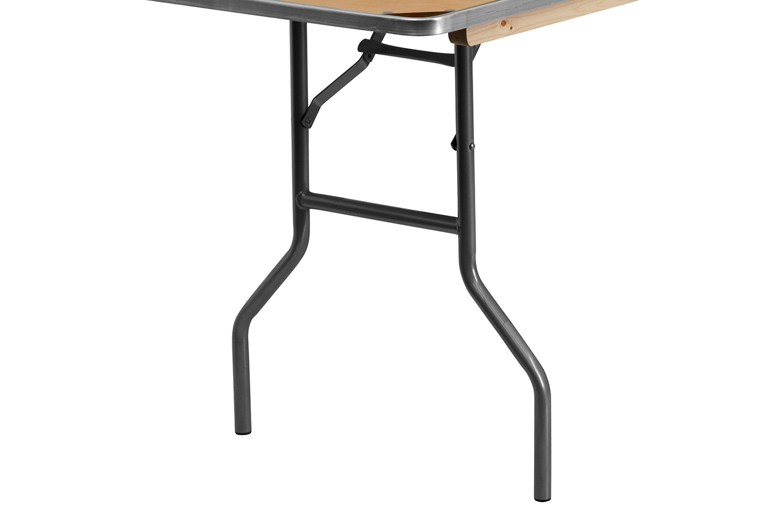 BLNK Fielder Rectangular Birchwood Heavy Duty Folding Banquet Table with Metal Edges and Protective Corner Guards - 2.5'W x 8'L