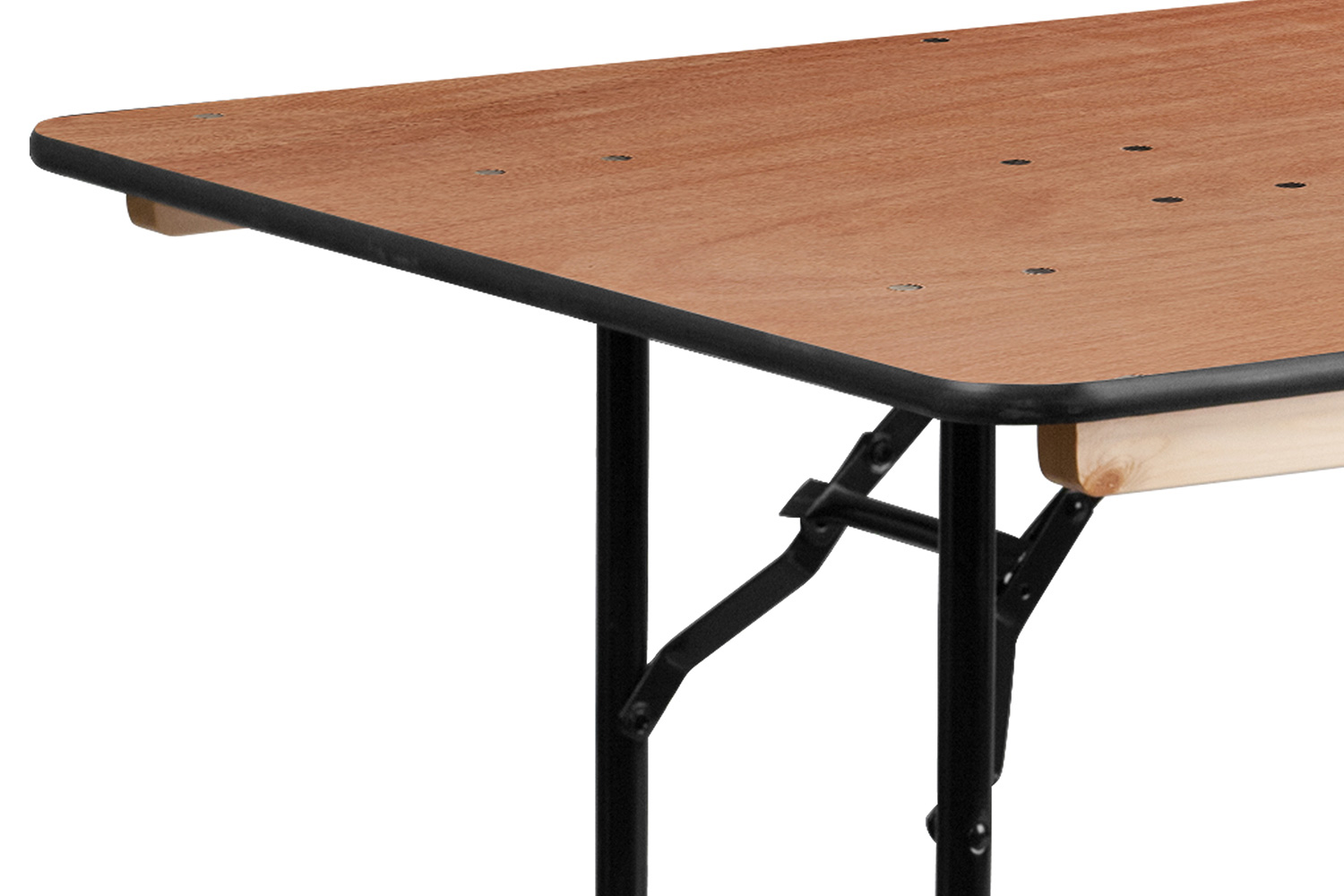 BLNK Fielder Rectangular Wood Folding Banquet Table with Clear Coated Finished Top - 6'W x 3'L