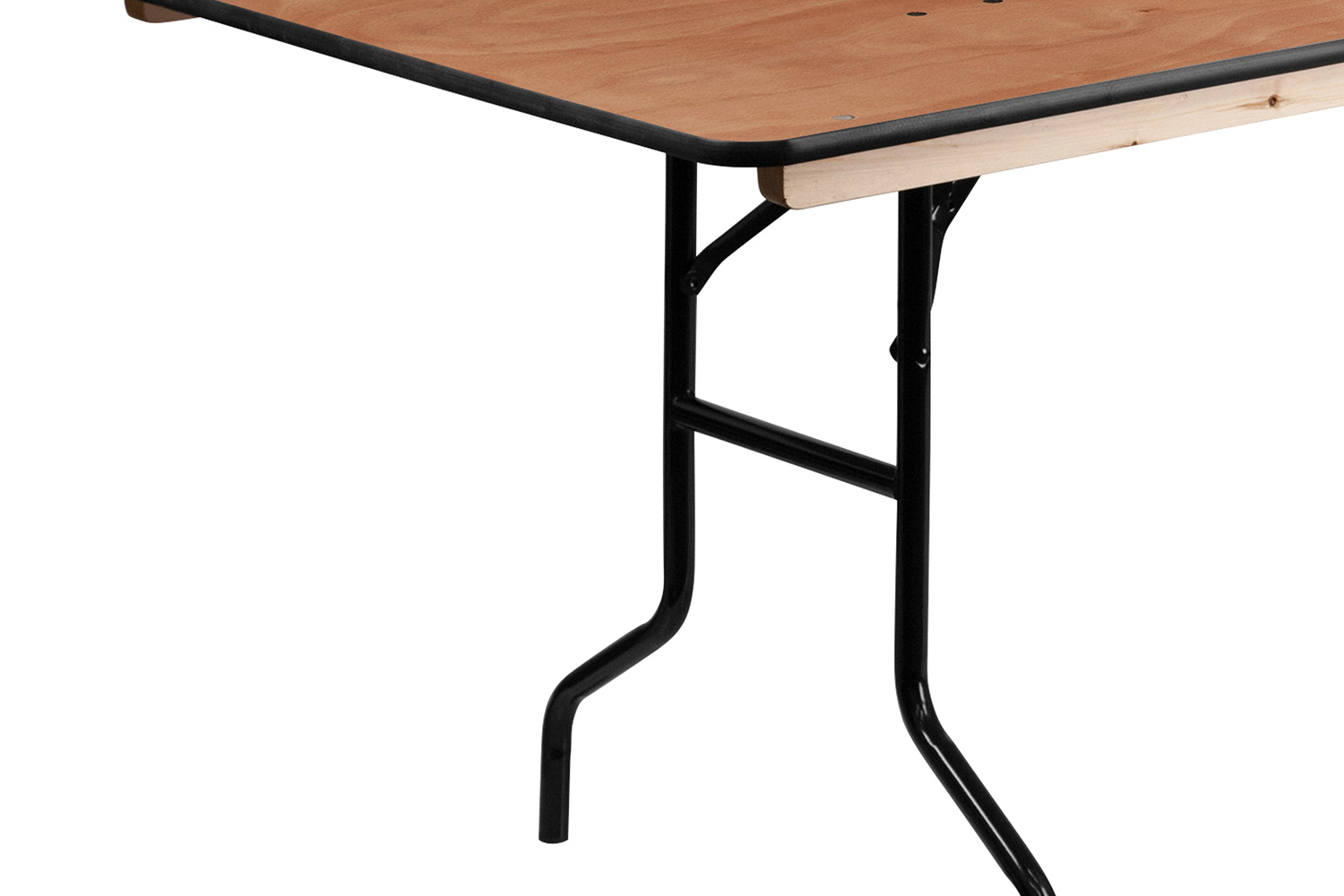 BLNK Fielder Rectangular Wood Folding Banquet Table with Clear Coated Finished Top - 3'W x 8'L