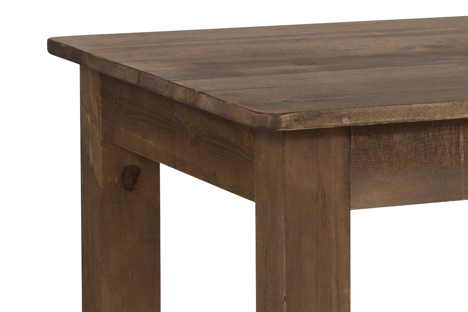 BLNK HERCULES Rectangular Antique Rustic Solid Pine Farm Dining Table - 30"W x 46"L