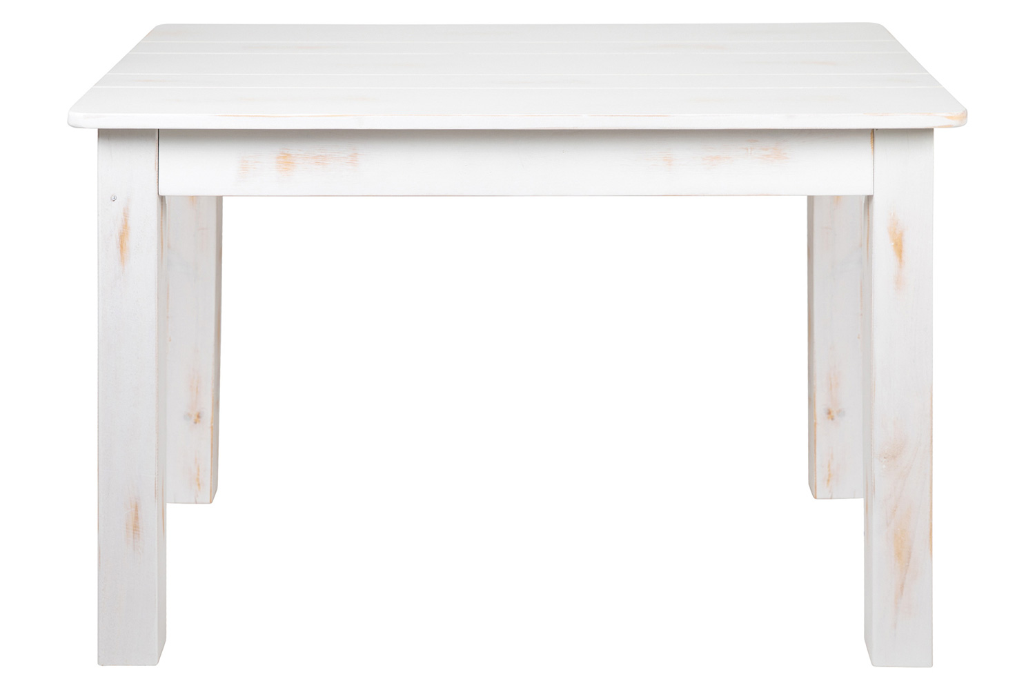 BLNK HERCULES Series Rectangular Antique Rustic White Solid Pine Farm Dining Table - 46"W x 30"L