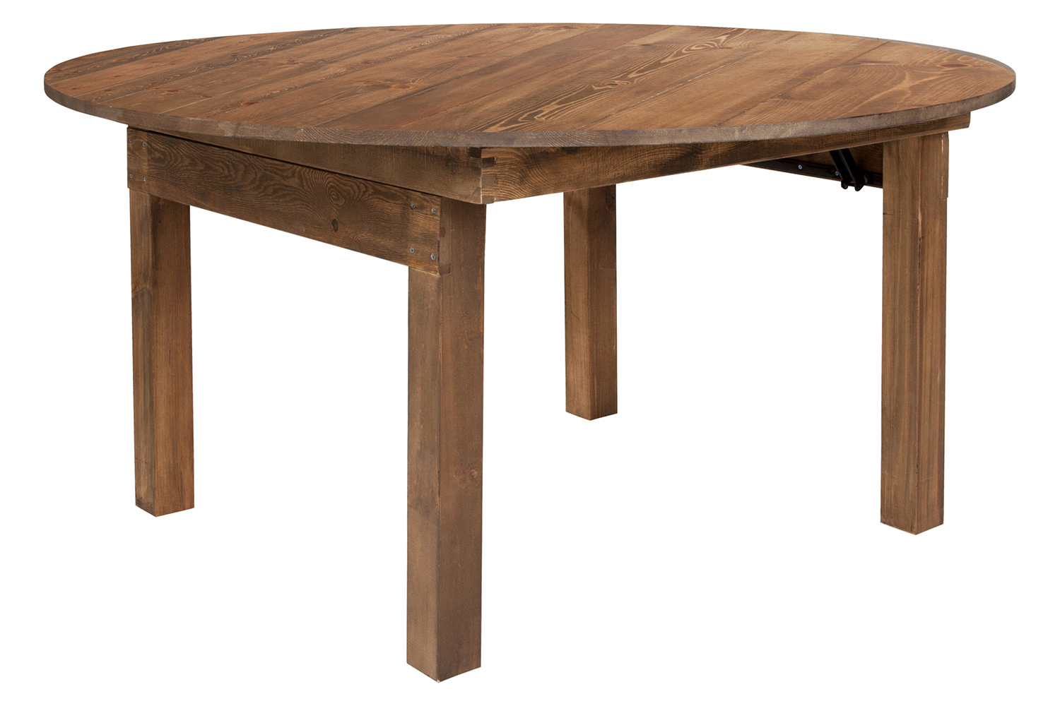 BLNK - HERCULES Series Round Rustic and Antique Pine Dining Table