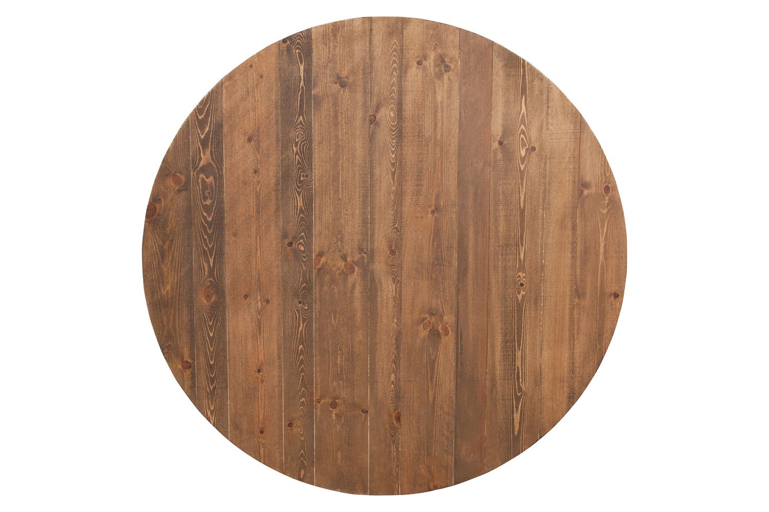 BLNK - HERCULES Series Round Rustic and Antique Pine Dining Table