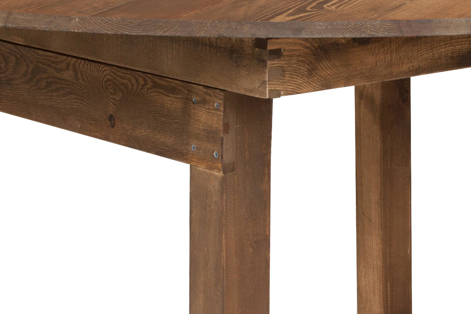 BLNK - HERCULES Series Round Rustic and Antique Pine Dining Table