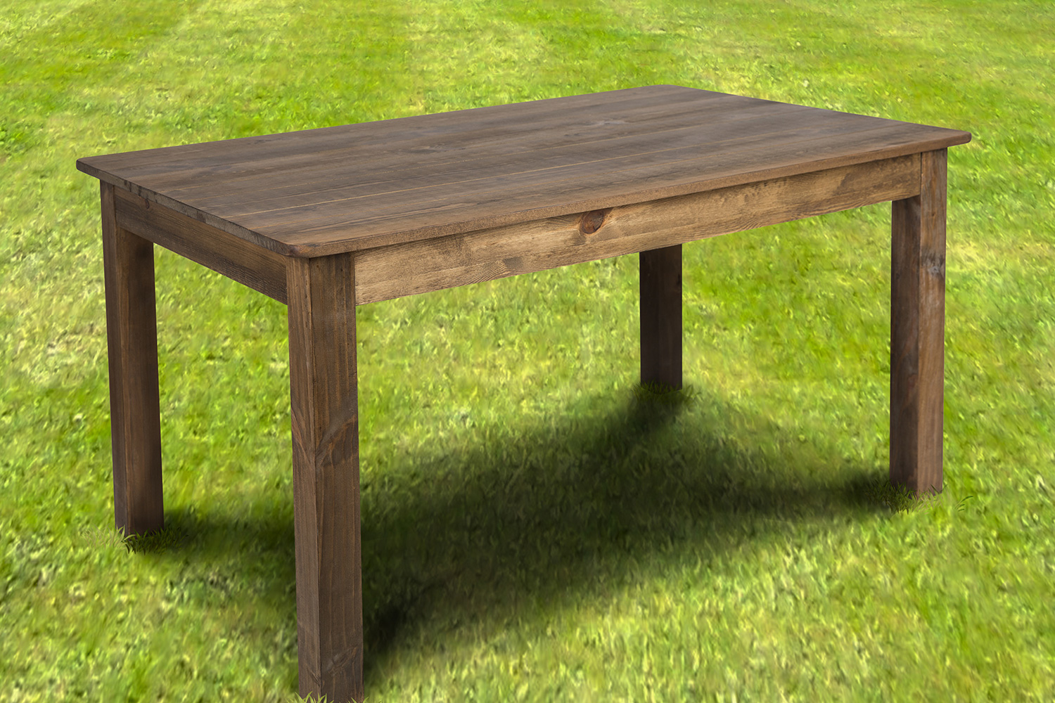 BLNK HERCULES Rectangular Antique Rustic Solid Pine Farm Dining Table