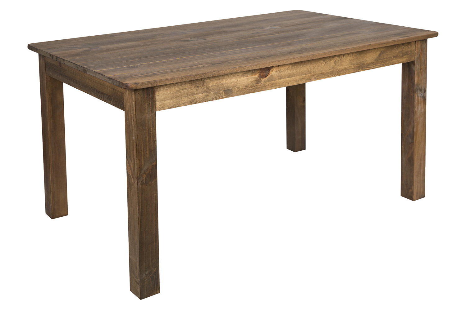 BLNK HERCULES Rectangular Antique Rustic Solid Pine Farm Dining Table - 38"W x 60"L