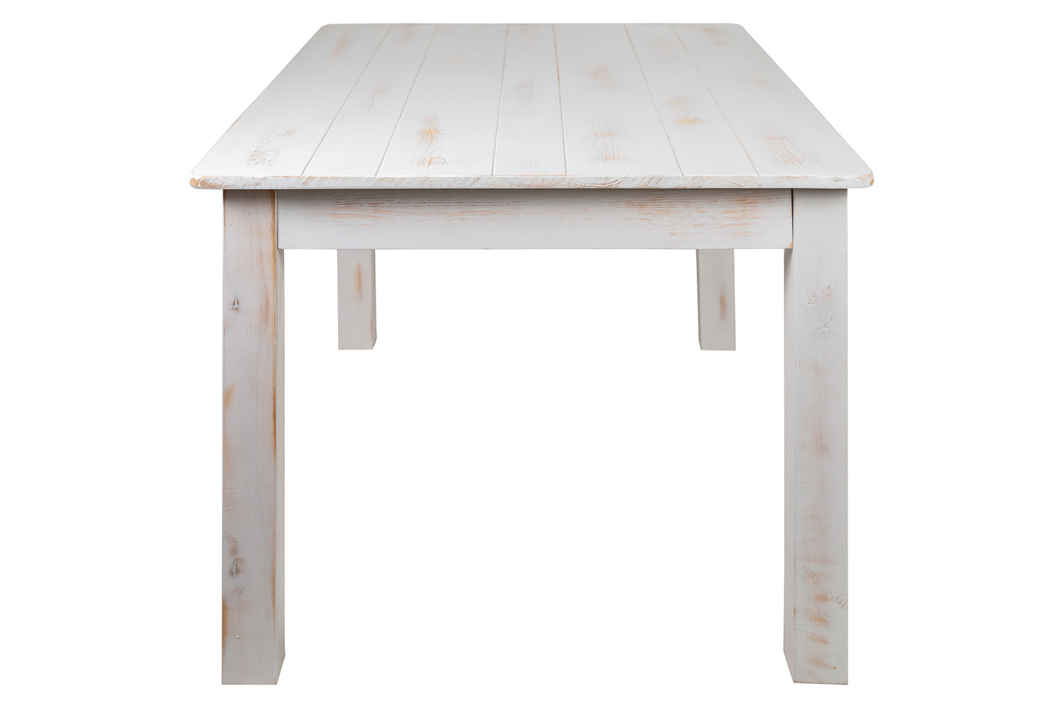 BLNK HERCULES Series Rectangular Antique Rustic White Solid Pine Farm Dining Table - 38"W x 60"L