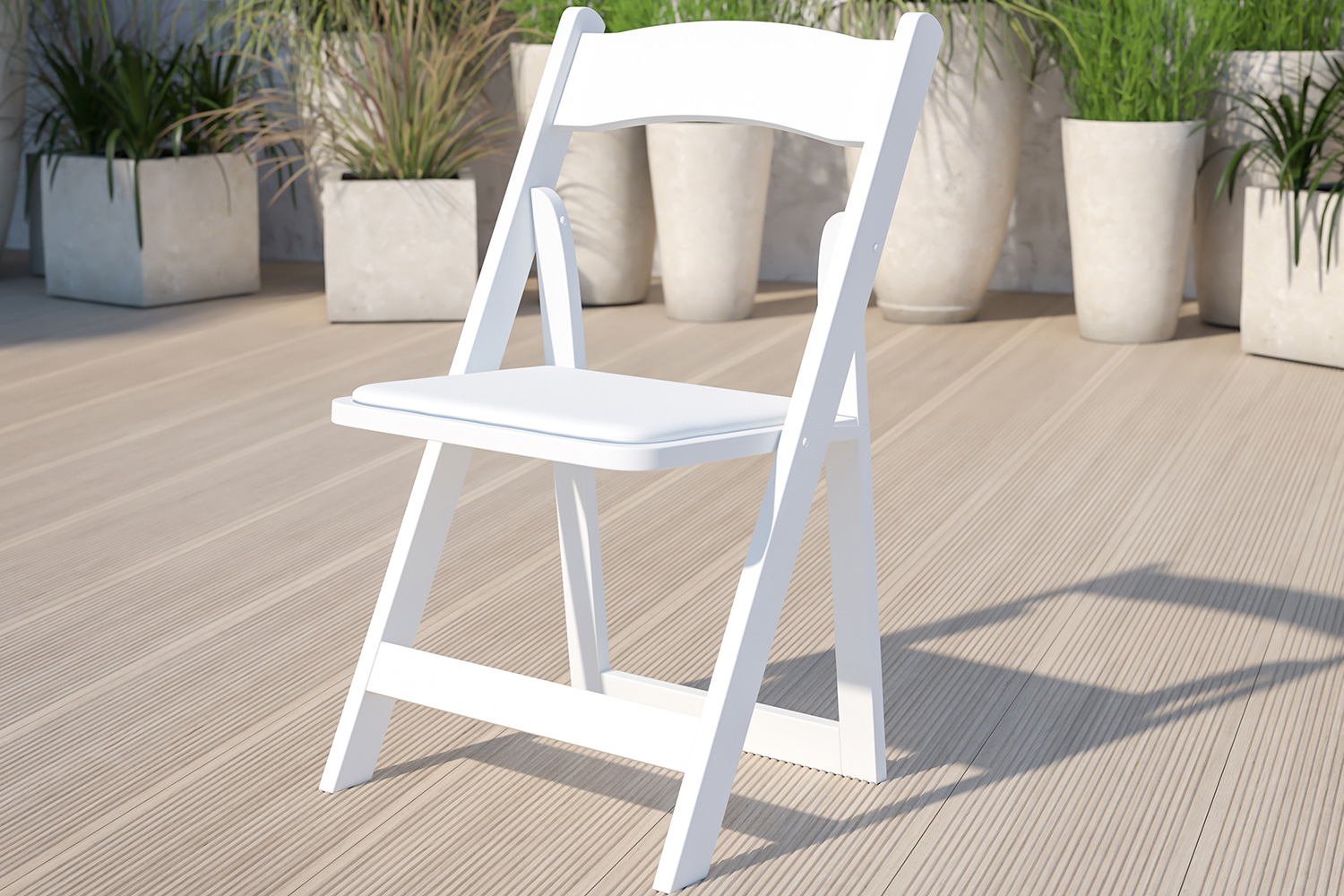 BLNK HERCULES Series Wood Folding Chair with Vinyl Padded Seat