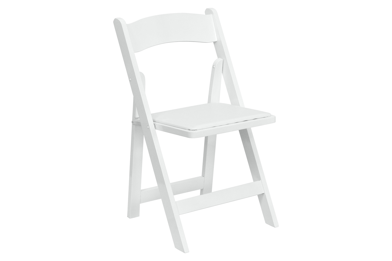 BLNK HERCULES Series Wood Folding Chair with Vinyl Padded Seat - White