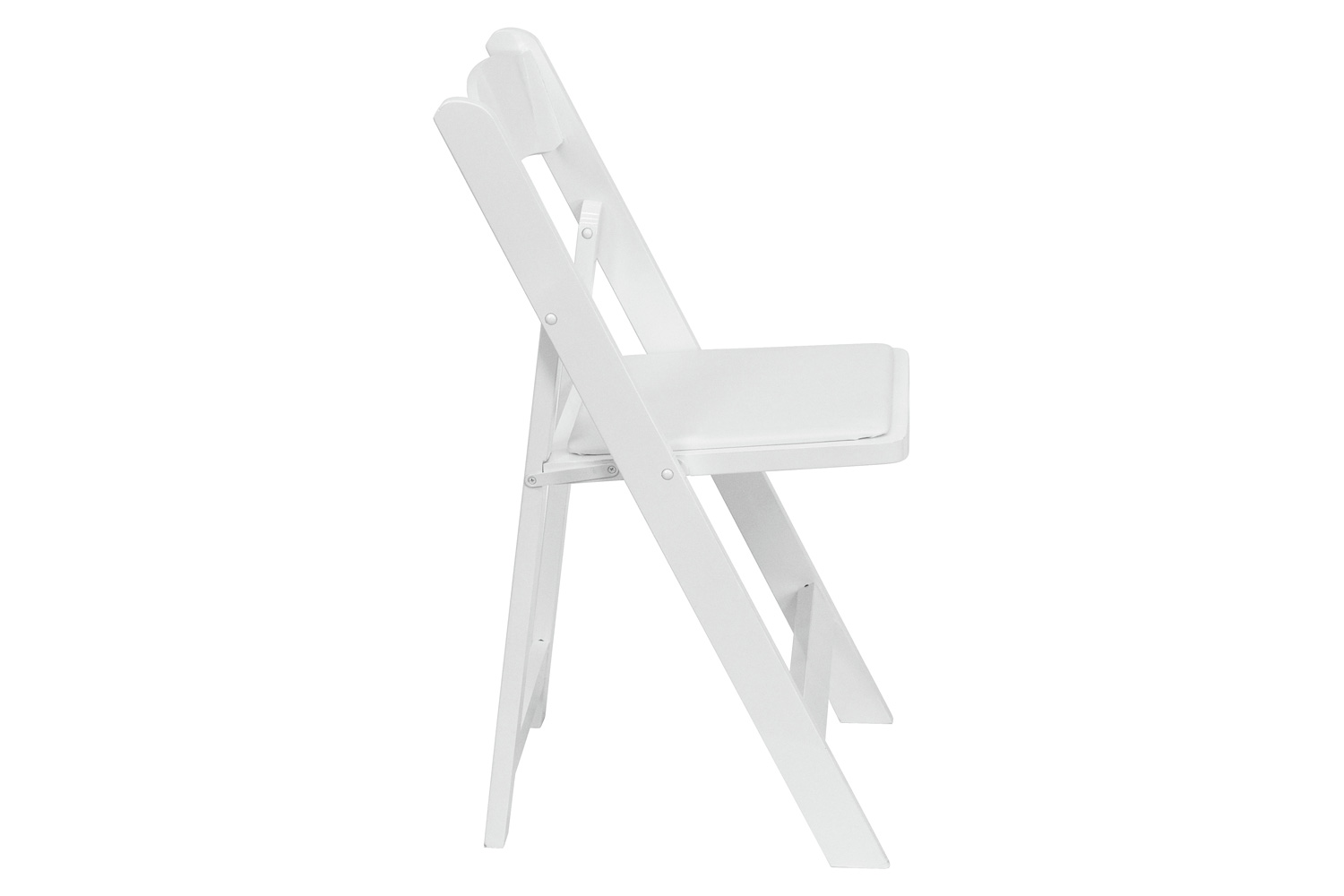 BLNK HERCULES Series Wood Folding Chair with Vinyl Padded Seat - White