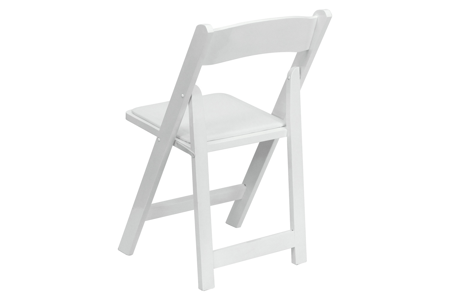 BLNK HERCULES Series Wood Folding Chair with Vinyl Padded Seat - White