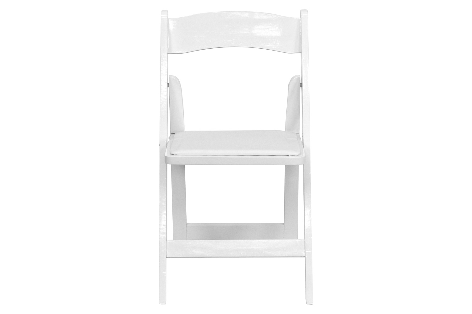 BLNK HERCULES Series Wood Folding Chair with Vinyl Padded Seat - White