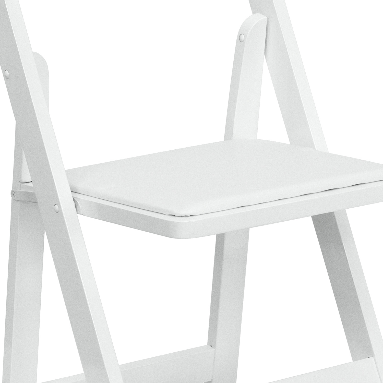 BLNK HERCULES Series Wood Folding Chair with Vinyl Padded Seat - White