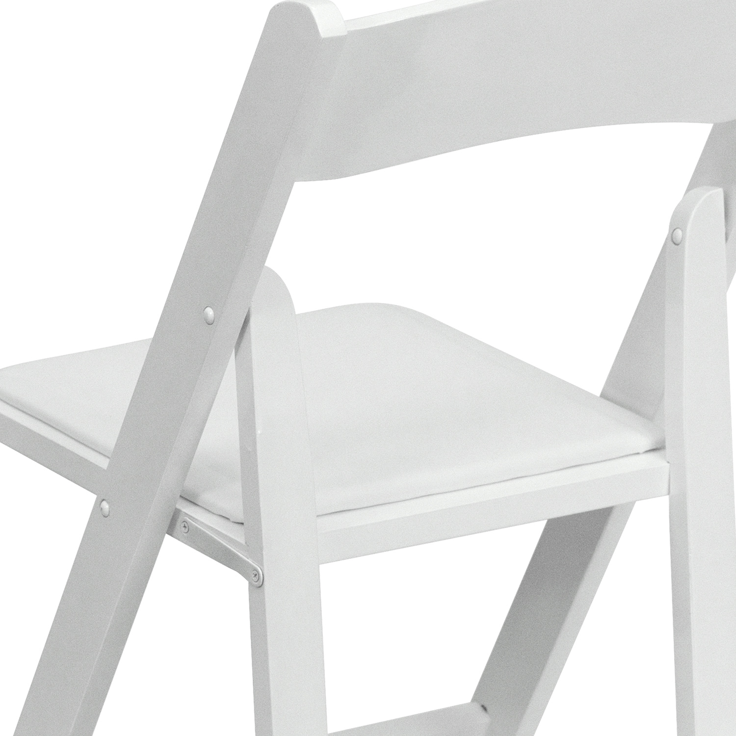 BLNK HERCULES Series Wood Folding Chair with Vinyl Padded Seat - White