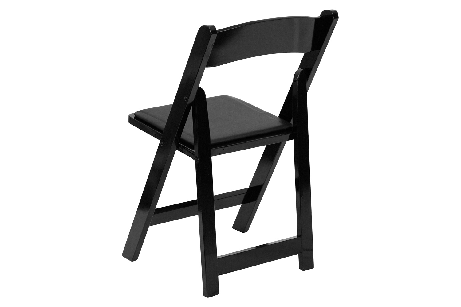 BLNK HERCULES Series Wood Folding Chair with Vinyl Padded Seat - Black