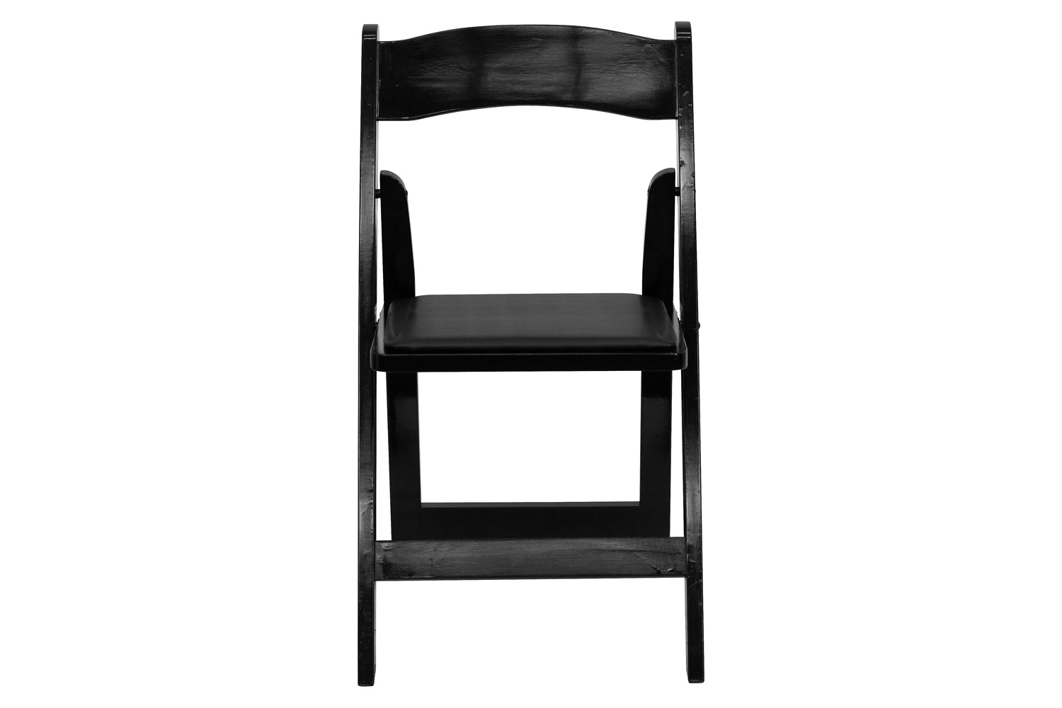 BLNK HERCULES Series Wood Folding Chair with Vinyl Padded Seat - Black