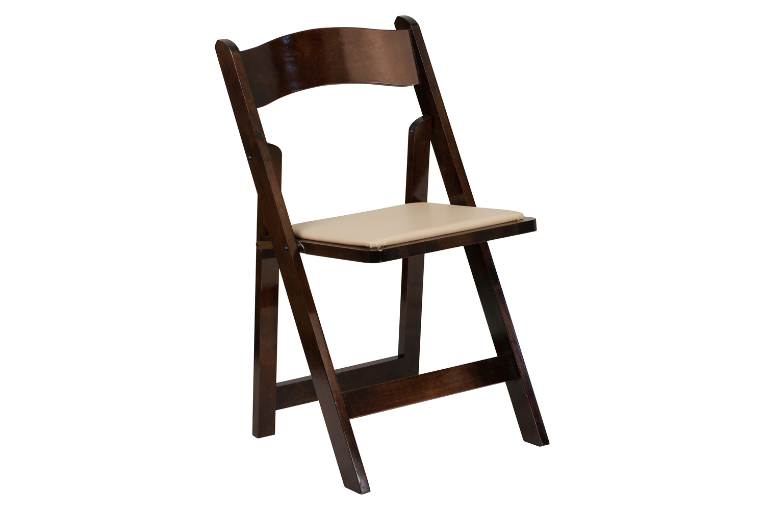 BLNK HERCULES Series Wood Folding Chair with Vinyl Padded Seat - Fruitwood