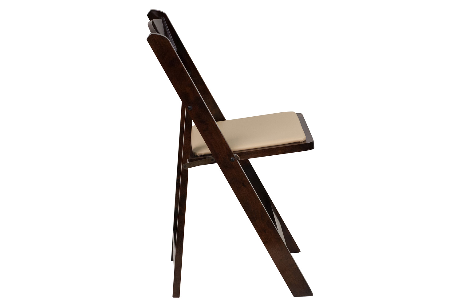 BLNK HERCULES Series Wood Folding Chair with Vinyl Padded Seat - Fruitwood