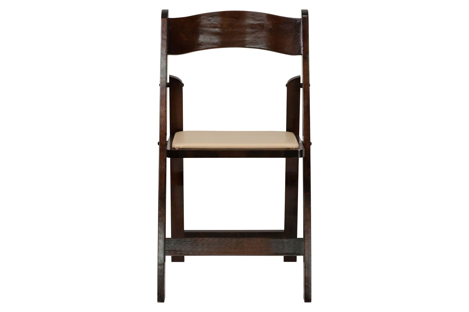 BLNK HERCULES Series Wood Folding Chair with Vinyl Padded Seat - Fruitwood