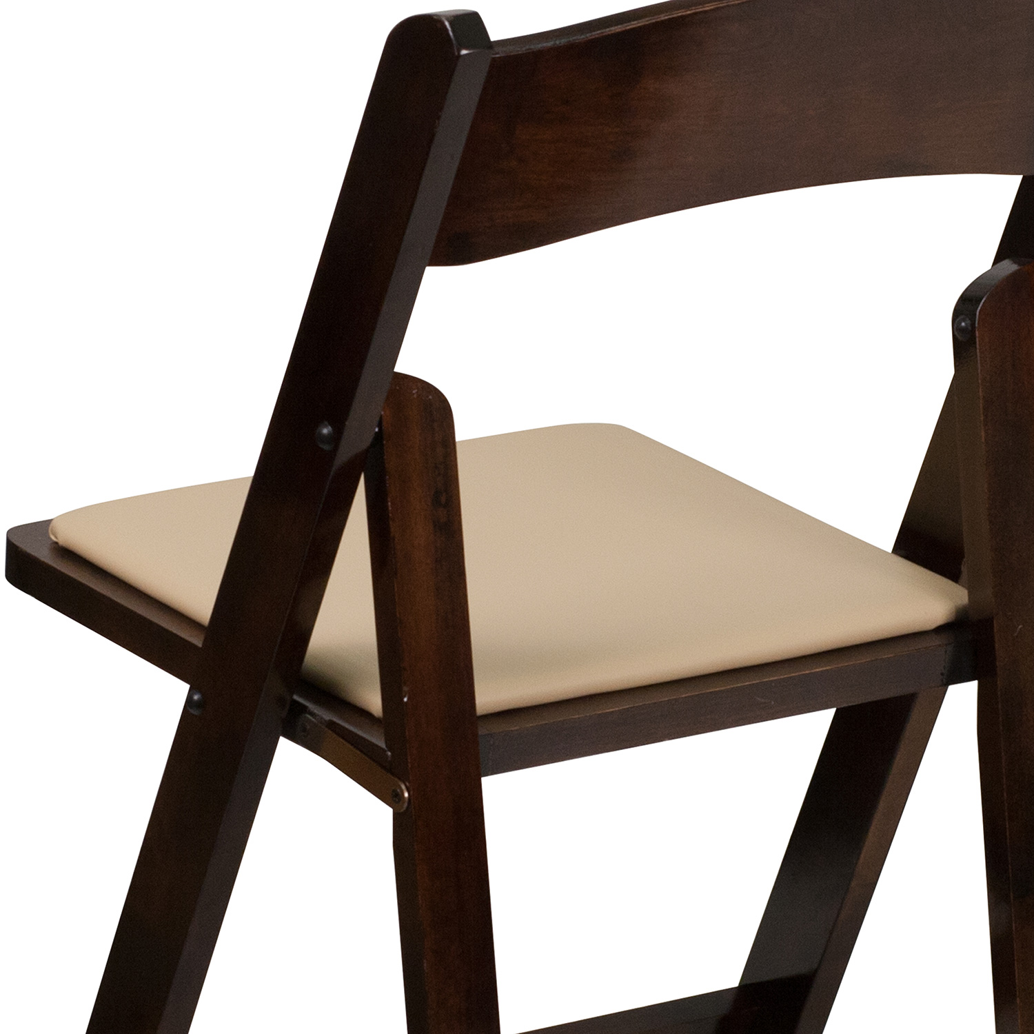 BLNK HERCULES Series Wood Folding Chair with Vinyl Padded Seat - Fruitwood