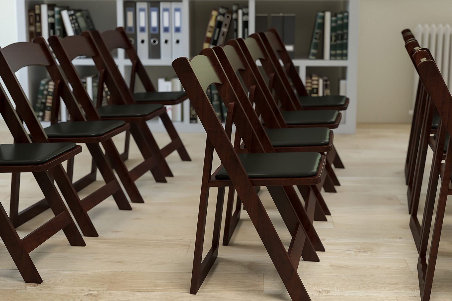 BLNK HERCULES Series Wood Folding Chair with Vinyl Padded Seat