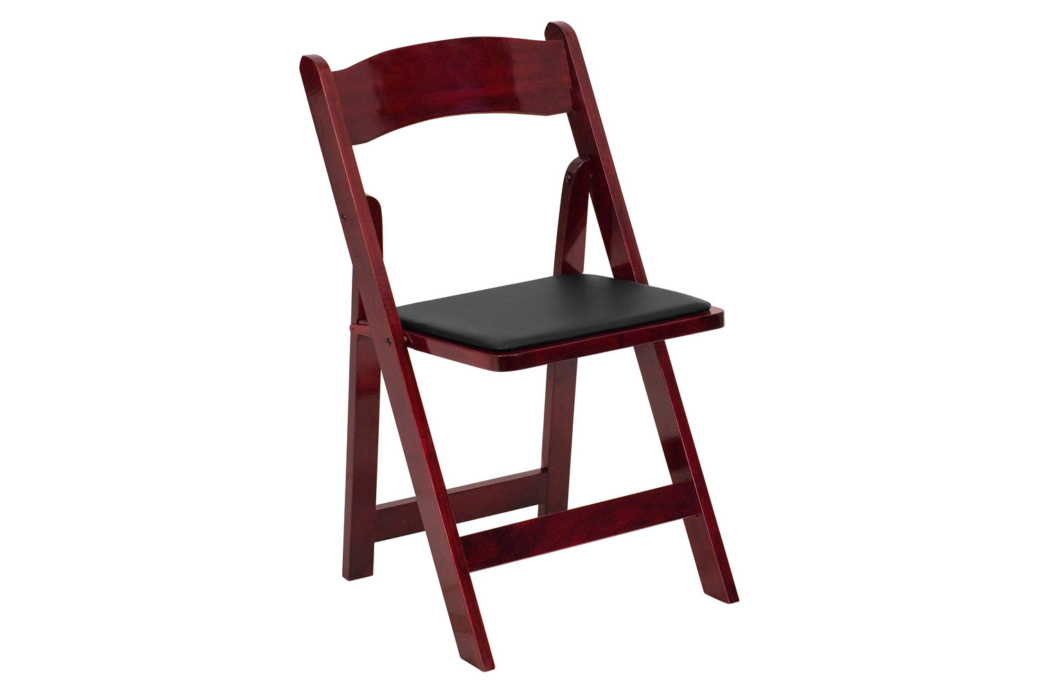 BLNK HERCULES Series Wood Folding Chair with Vinyl Padded Seat - Mahogany