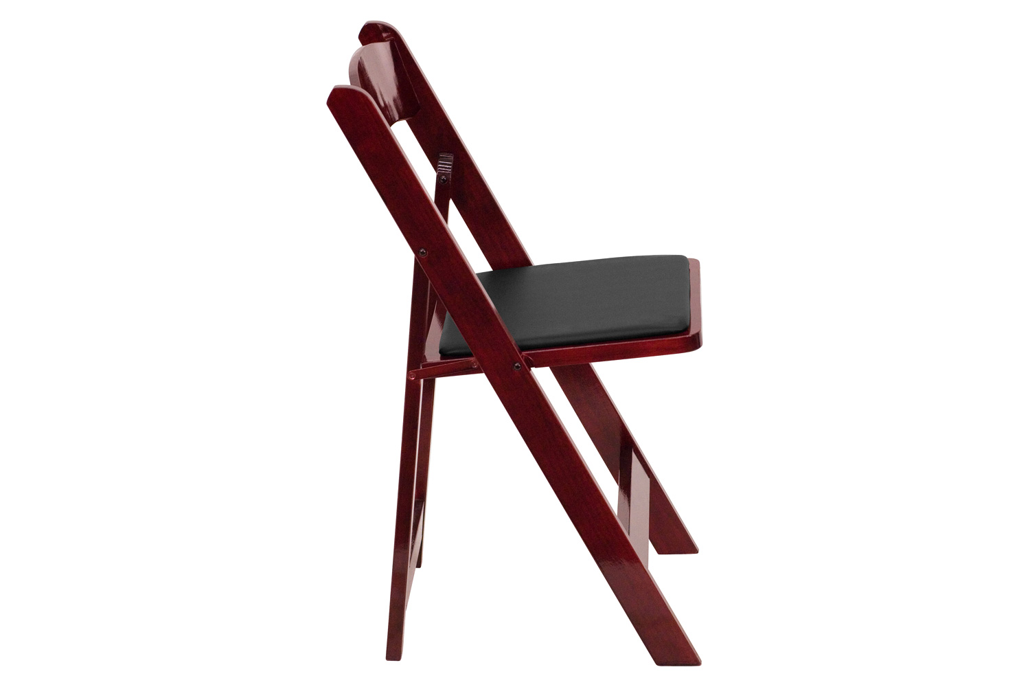 BLNK HERCULES Series Wood Folding Chair with Vinyl Padded Seat - Mahogany