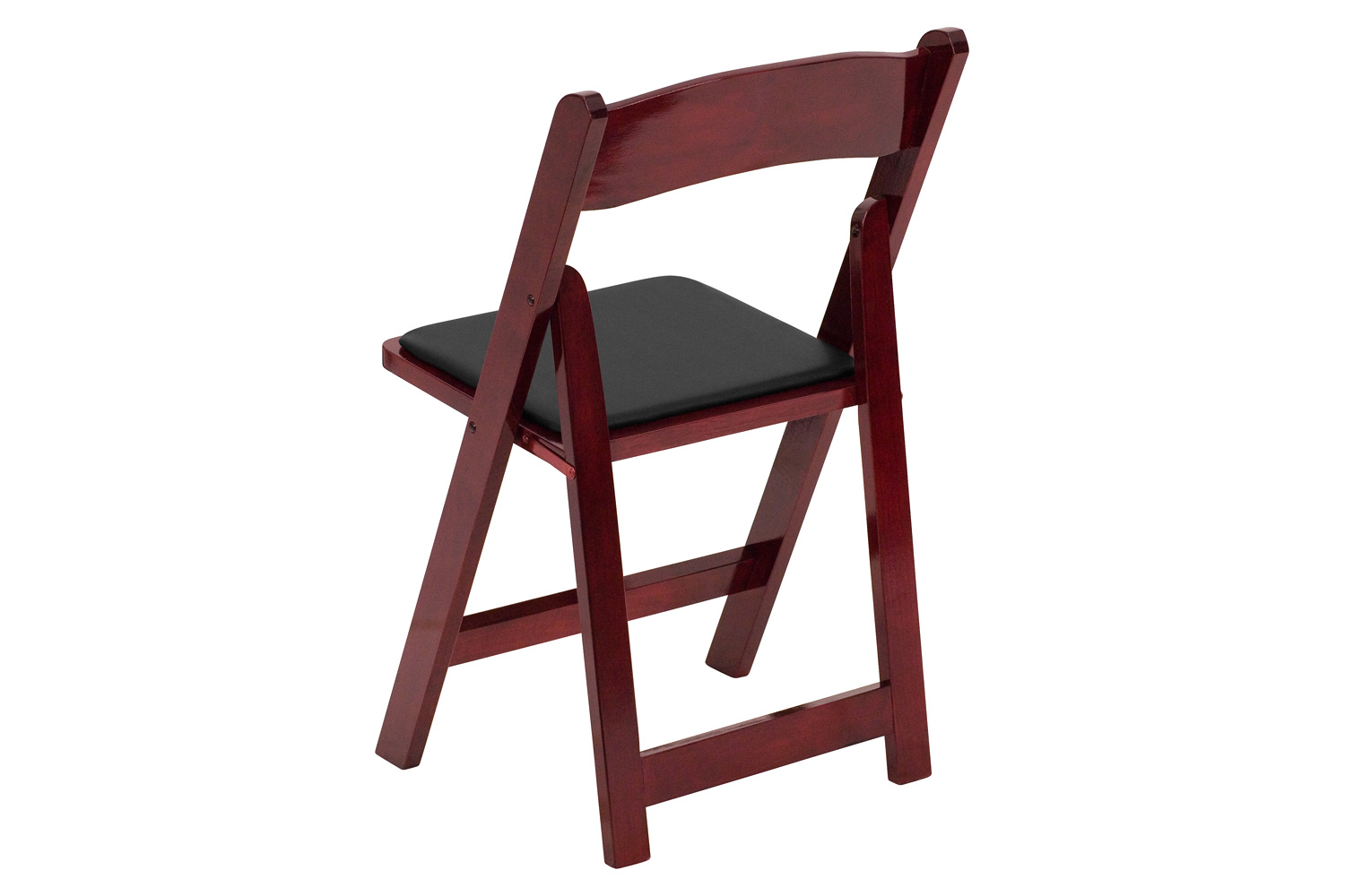 BLNK HERCULES Series Wood Folding Chair with Vinyl Padded Seat - Mahogany