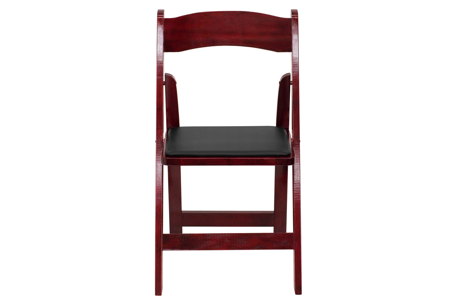 BLNK HERCULES Series Wood Folding Chair with Vinyl Padded Seat - Mahogany