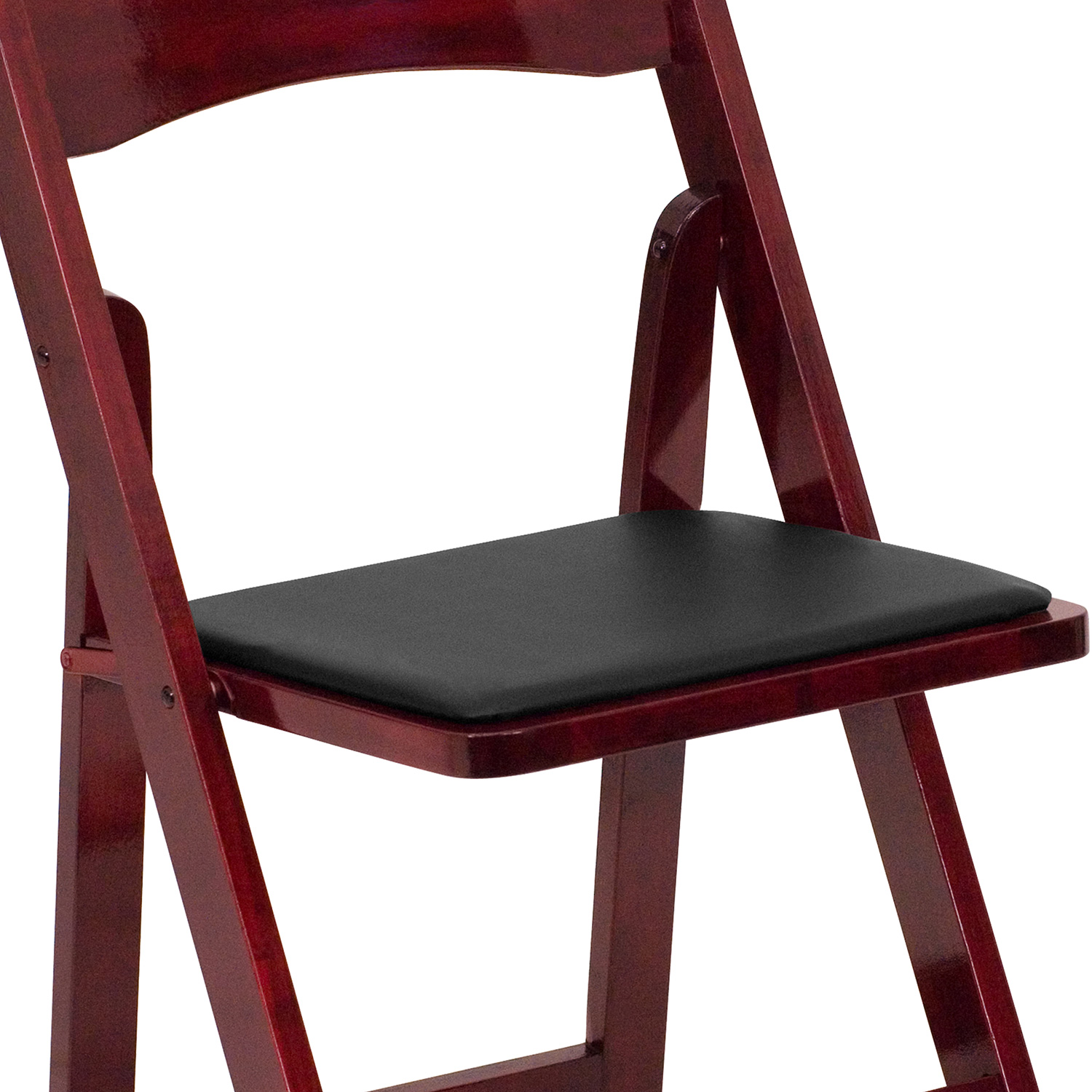 BLNK HERCULES Series Wood Folding Chair with Vinyl Padded Seat - Mahogany