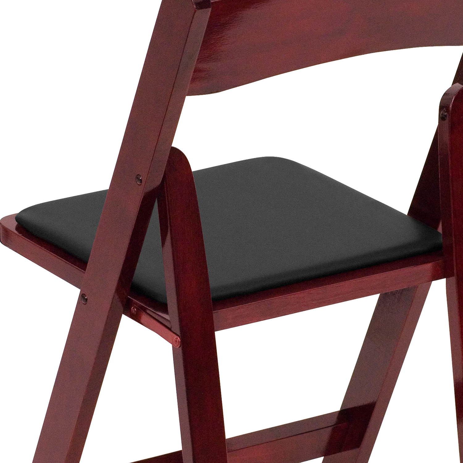 BLNK HERCULES Series Wood Folding Chair with Vinyl Padded Seat - Mahogany