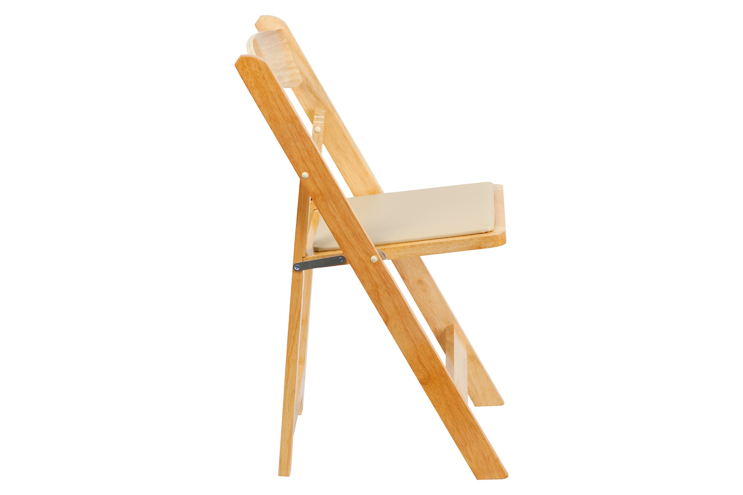 BLNK HERCULES Series Wood Folding Chair with Vinyl Padded Seat - Natural