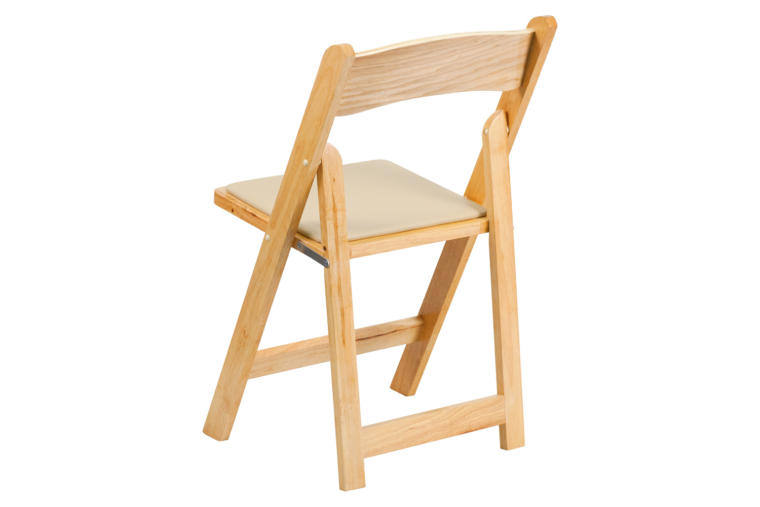 BLNK HERCULES Series Wood Folding Chair with Vinyl Padded Seat - Natural