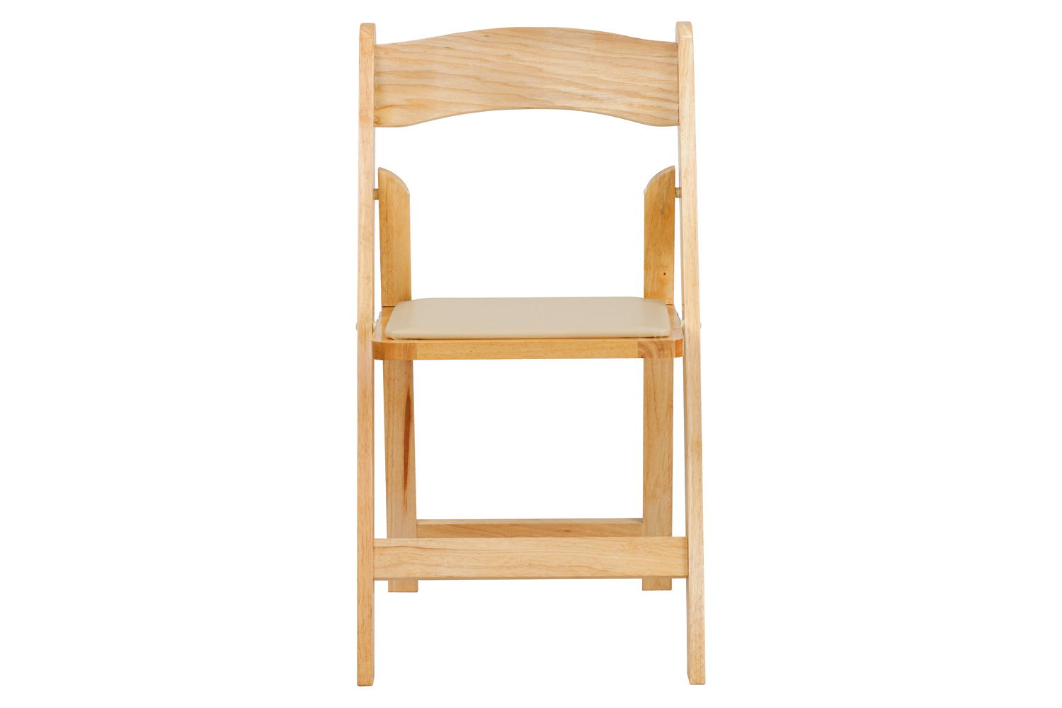 BLNK HERCULES Series Wood Folding Chair with Vinyl Padded Seat - Natural