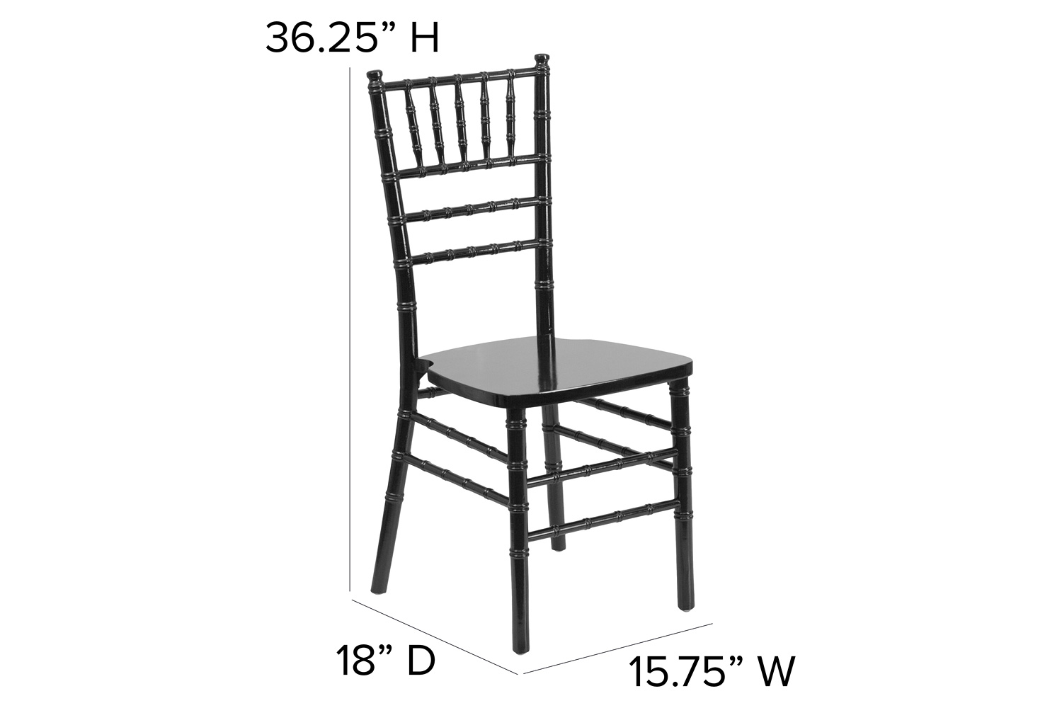 BLNK HERCULES Series Wood Chiavari Chair - Black