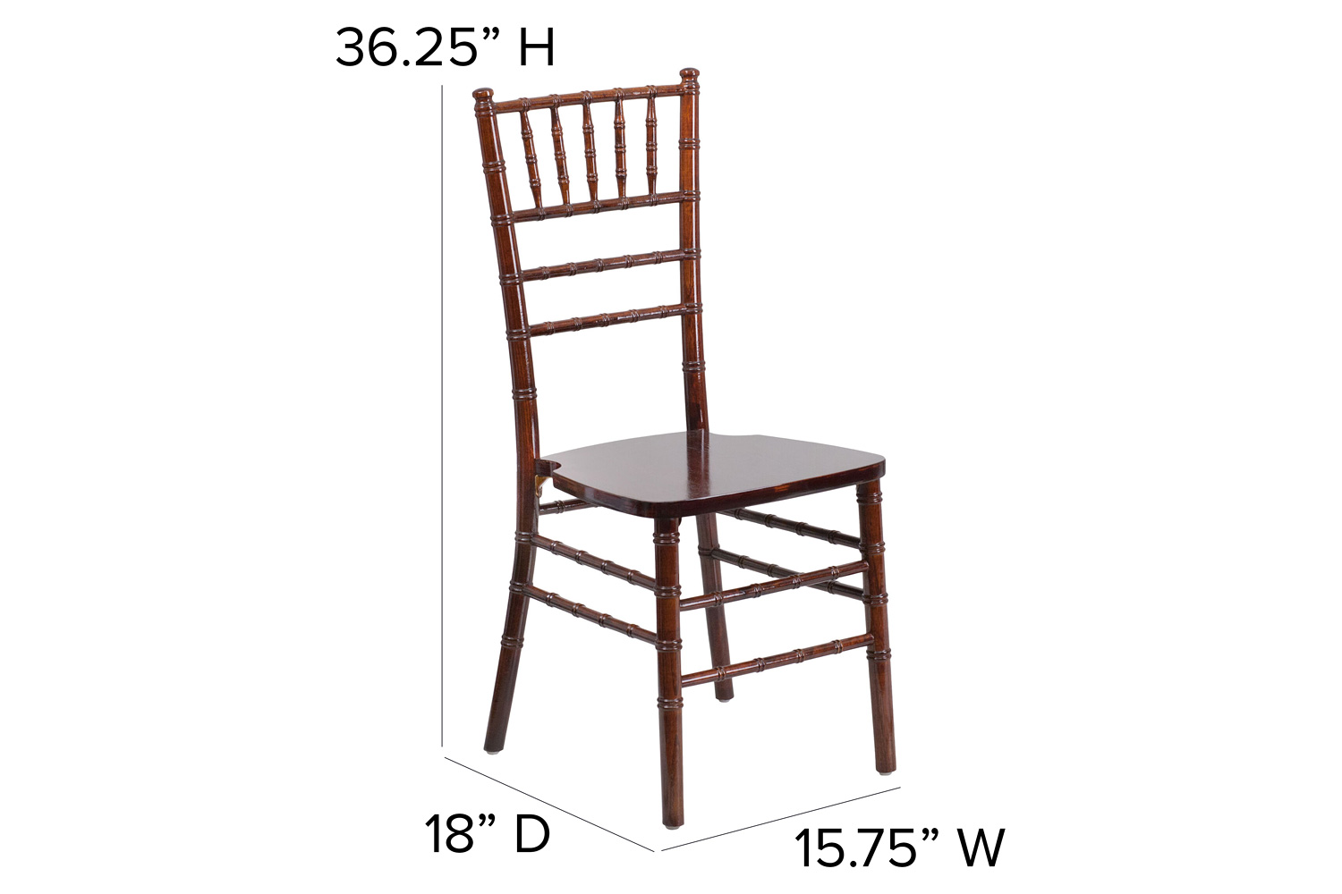 BLNK HERCULES Series Wood Chiavari Chair - Fruitwood