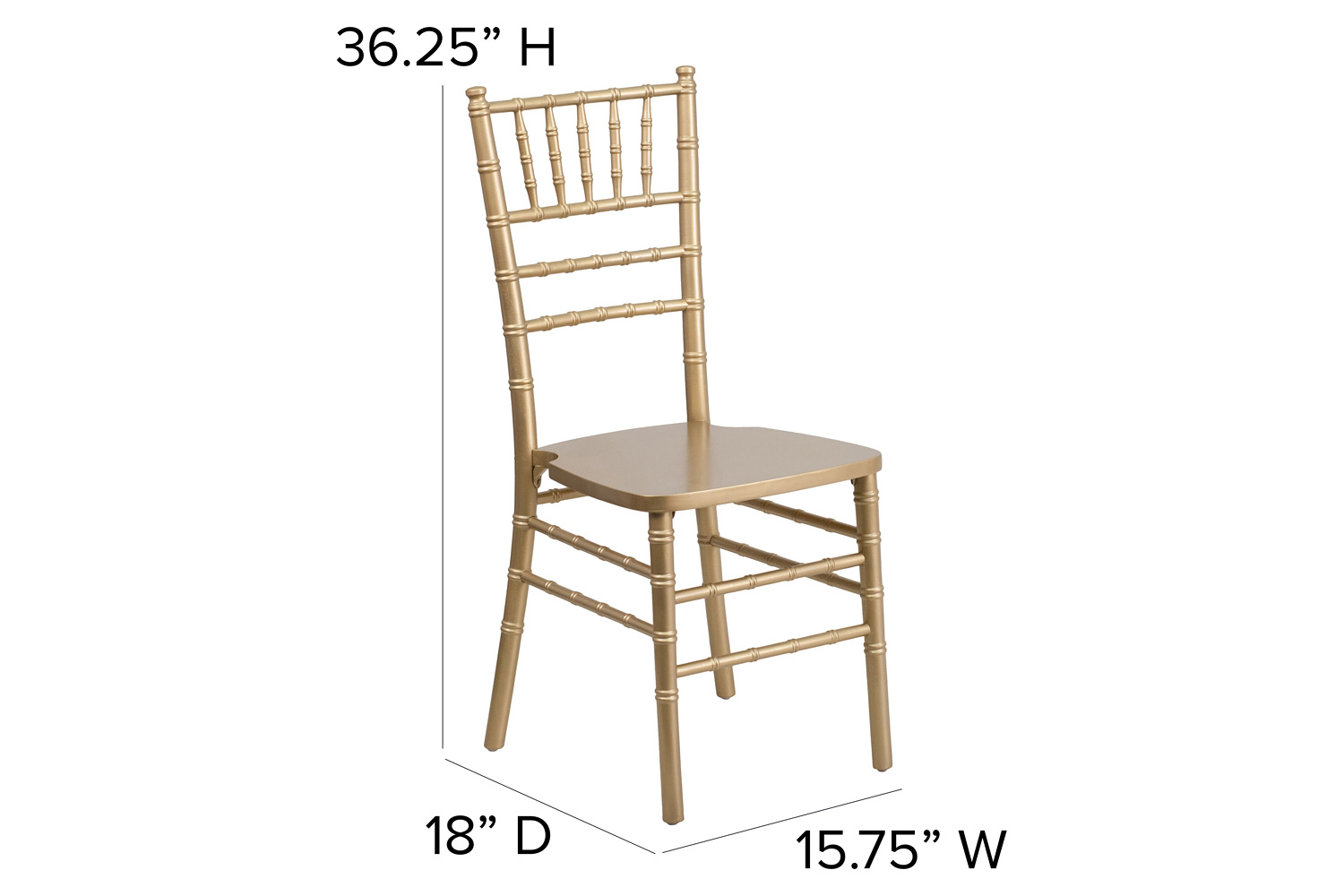 BLNK HERCULES Series Wood Chiavari Chair - Gold