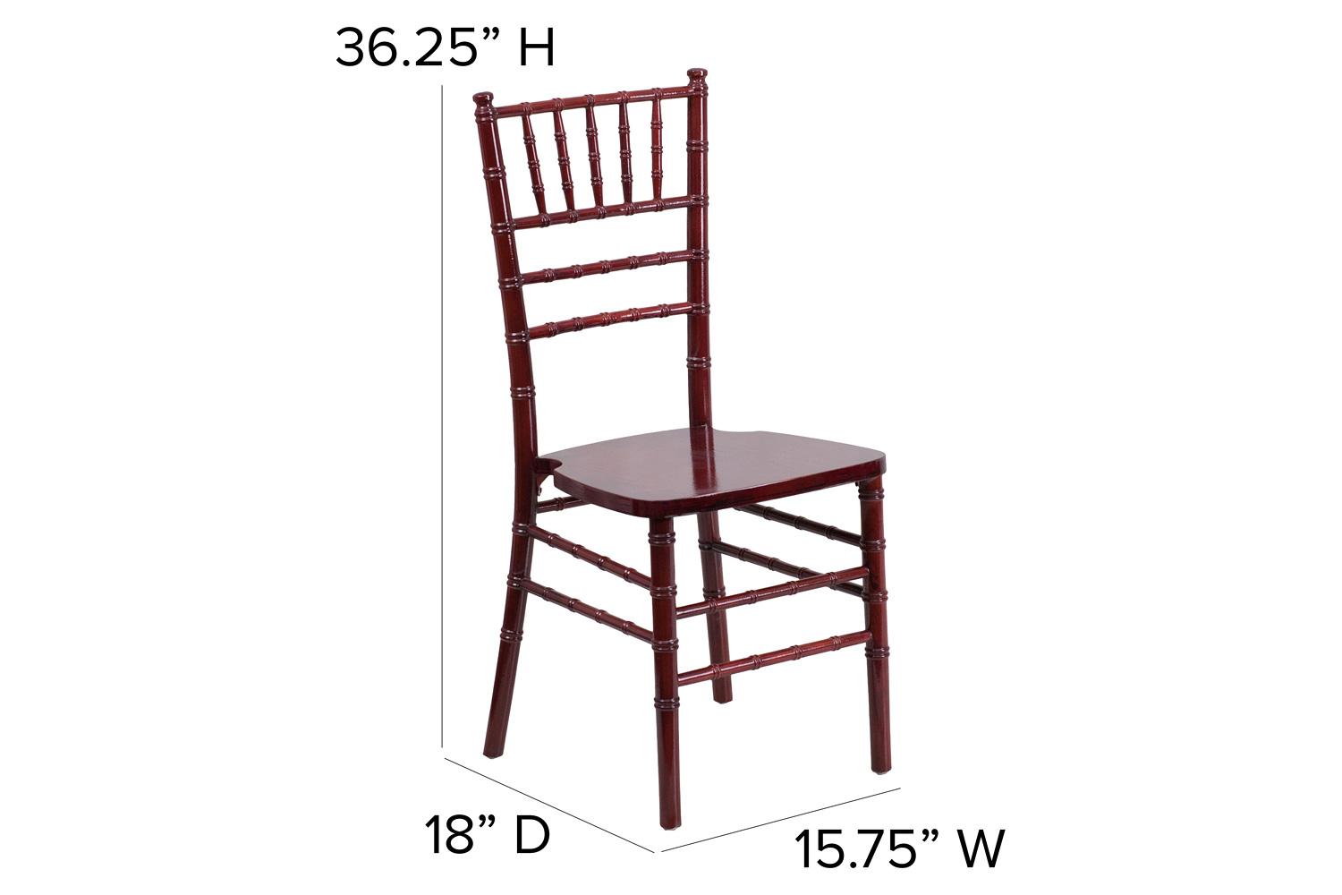 BLNK HERCULES Series Wood Chiavari Chair - Mahogany