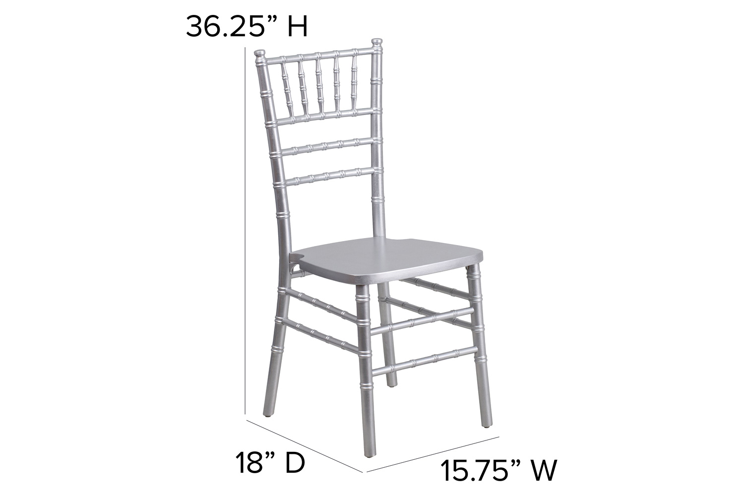 BLNK HERCULES Series Wood Chiavari Chair - Silver