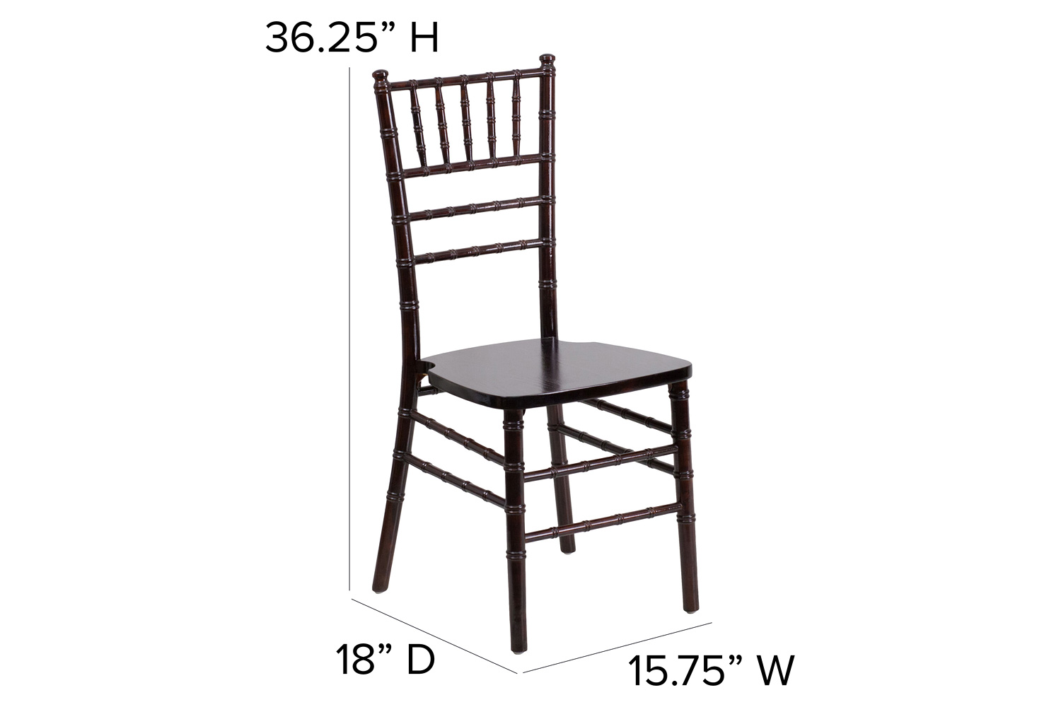 BLNK™ HERCULES Series Wood Chiavari Chair - Walnut