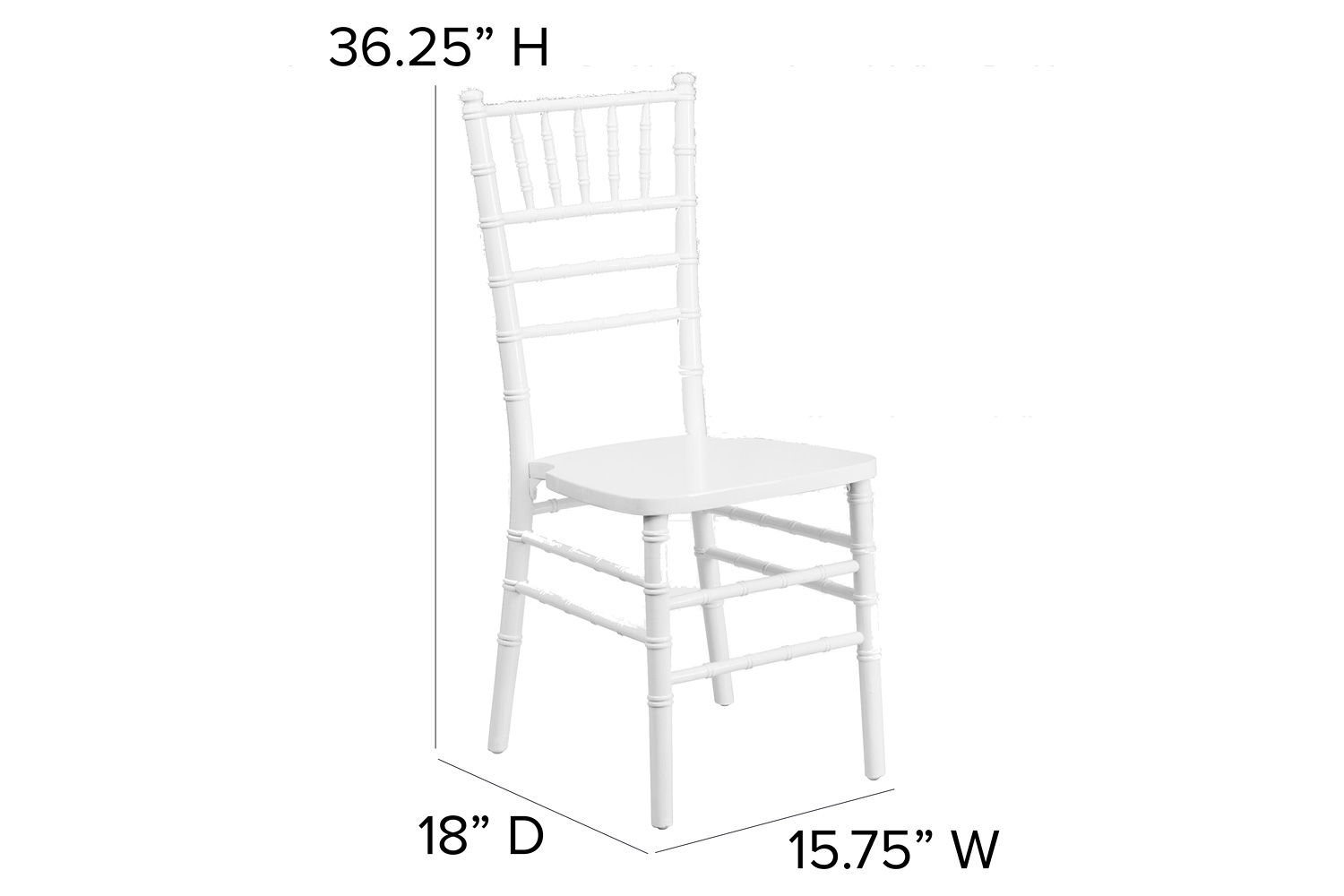 BLNK™ HERCULES Series Wood Chiavari Chair - White