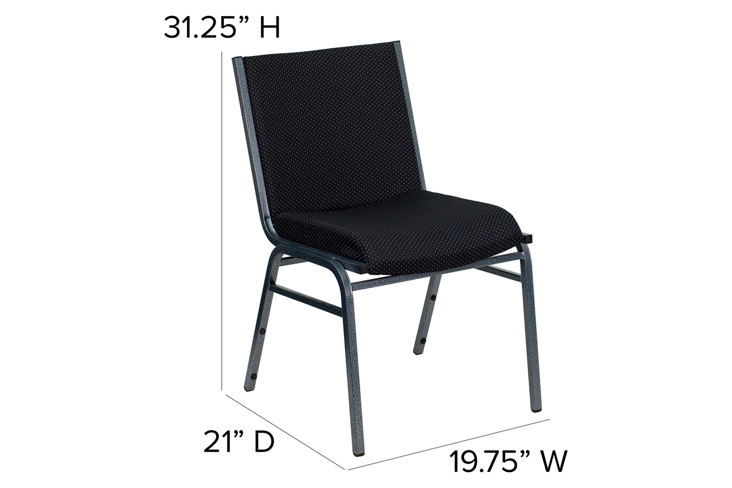 BLNK HERCULES Series Fabric Heavy Duty Stack Chair - Black Dot