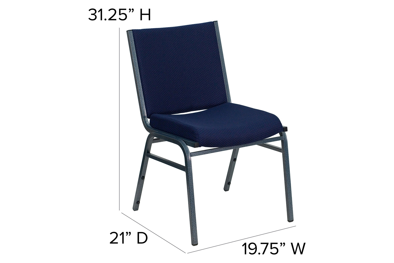 BLNK HERCULES Series Fabric Heavy Duty Stack Chair - Navy Blue Dot