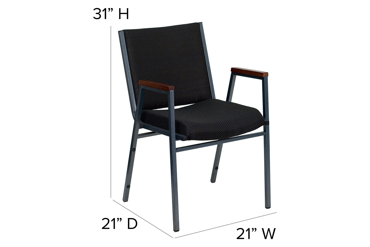 BLNK™ HERCULES Series Fabric Heavy Duty Stack Chair with Arms - Black Dot