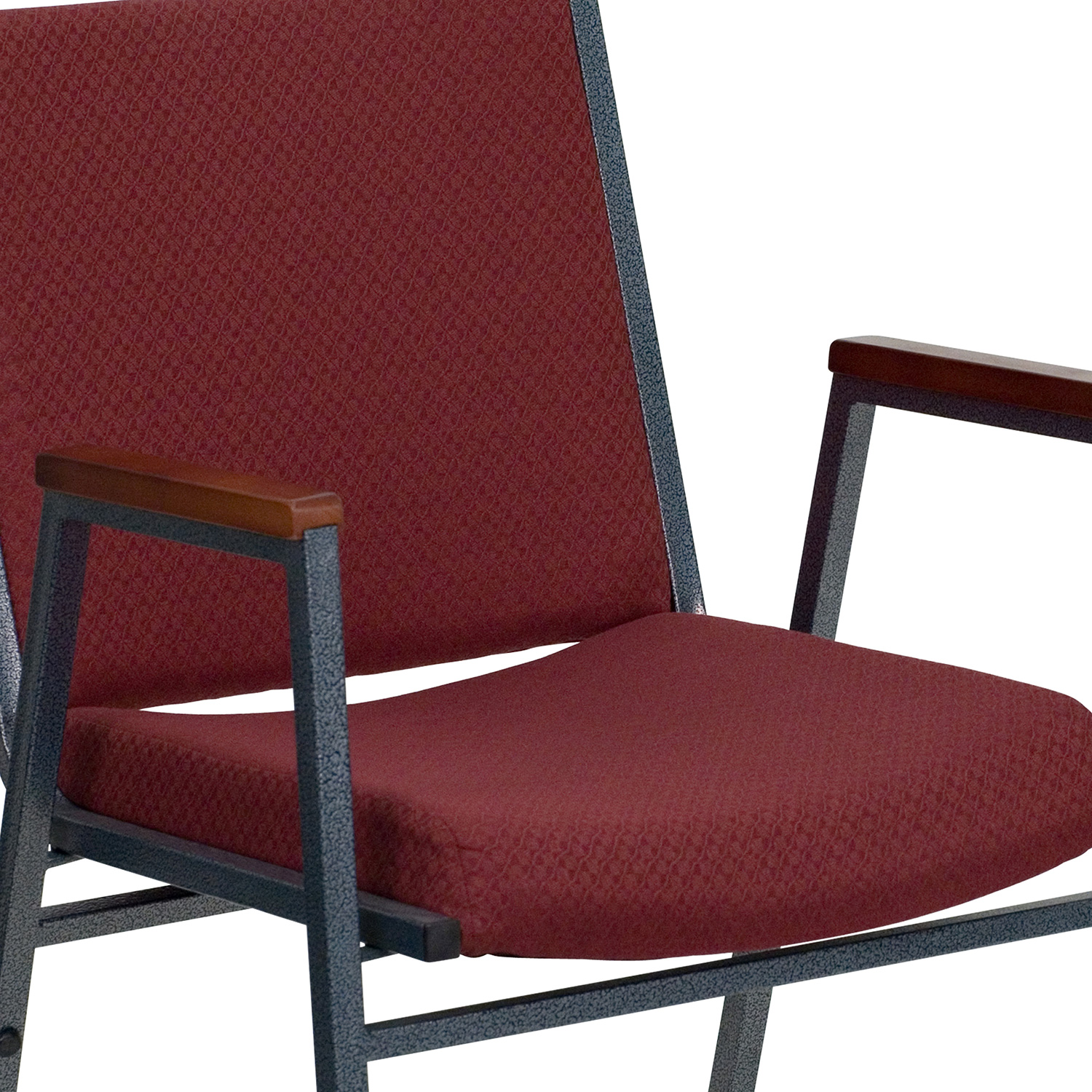 BLNK™ HERCULES Series Fabric Heavy Duty Stack Chair with Arms - Burgundy Patterned