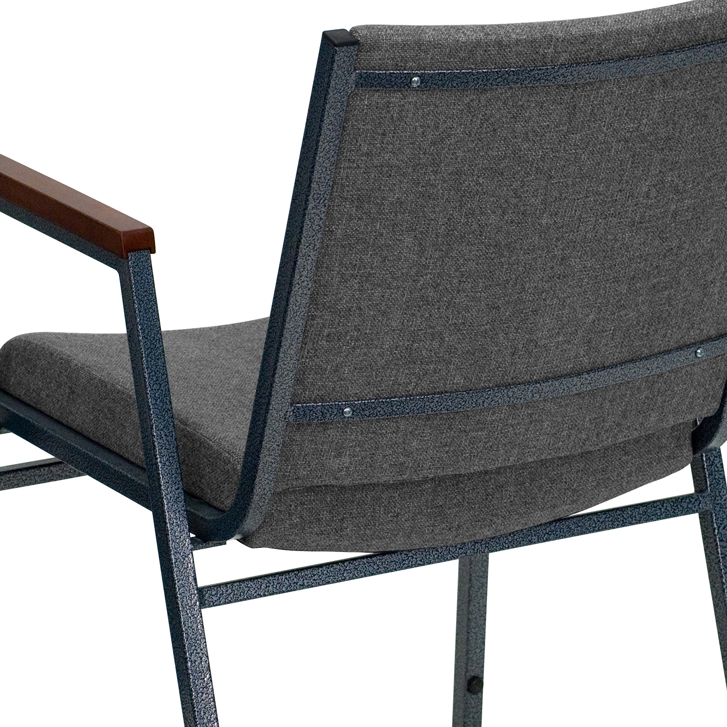 BLNK™ HERCULES Series Fabric Heavy Duty Stack Chair with Arms - Gray