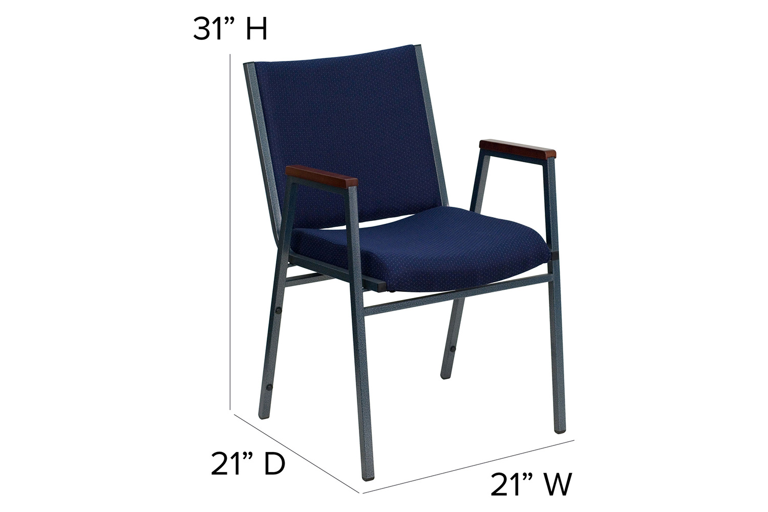 BLNK™ HERCULES Series Fabric Heavy Duty Stack Chair with Arms - Navy Blue Dot