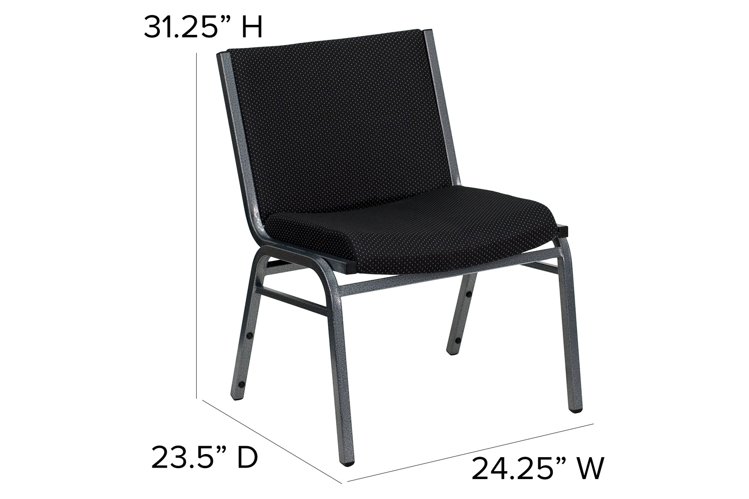 BLNK™ HERCULES Series Fabric Stack Chair - Black